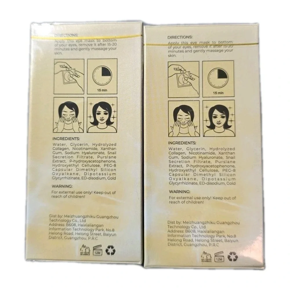 Xhoon 24K Gold Eye Treatment Mask 20 Pairs - LOT of 2
